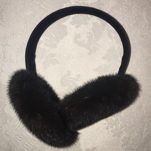 Genuine black mink earmuffs.